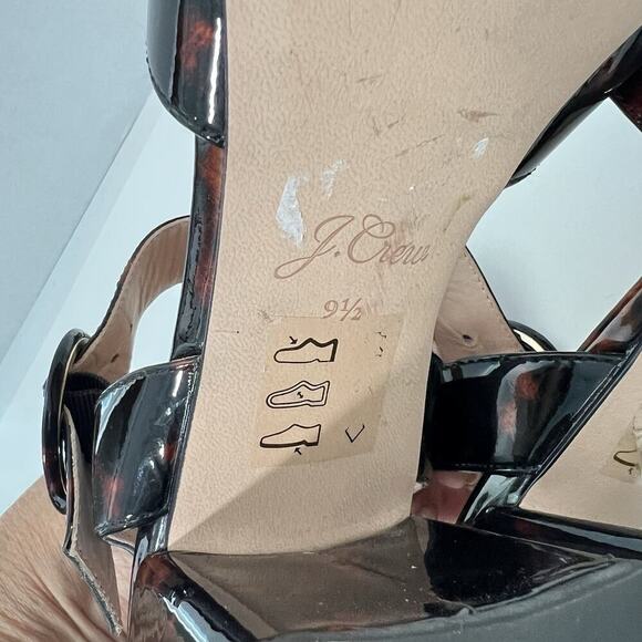 J.Crew Tortoise Penny sandals J8227 patent leather block heel buckles size 9.5 - Picture 10 of 10
